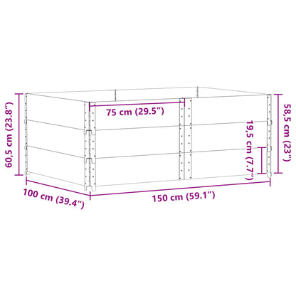 Pallet Collars 3 pcs Brown 150x100 cm Solid Wood Pine