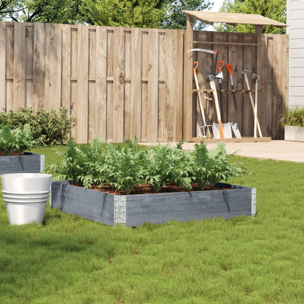 Garden Planter Grey 100x100 cm Solid Wood Pine