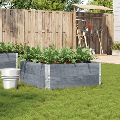 Garden Planter Grey 100x100 cm Solid Wood Pine