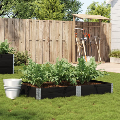 Garden Planter Black 150x100 cm Solid Wood Pine