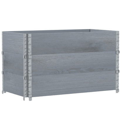 Garden Planter Grey 100x50 cm Solid Wood Pine