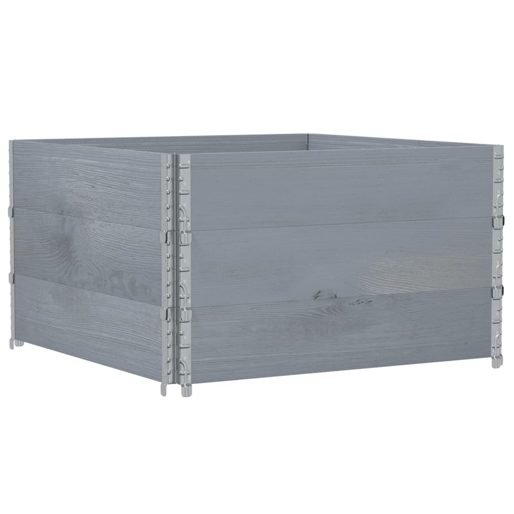 Garden Planter Grey 100x100 cm Solid Wood Pine