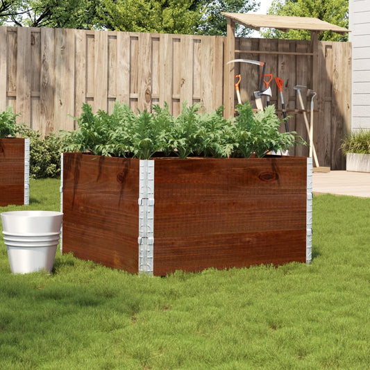 Garden Planter Brown 100x100 cm Solid Wood Pine