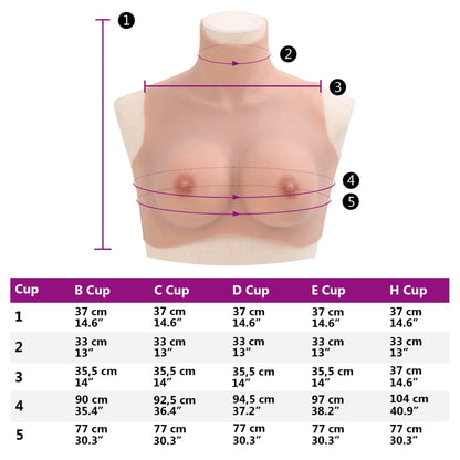 Silicone Breastplate Natural C Cup
