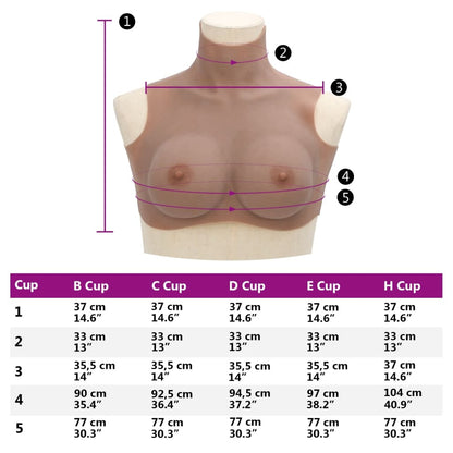 Silicone Breastplate Tan D Cup