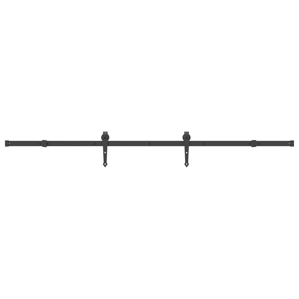 Sliding Door Hardware Kit 213.5 cm Steel Black