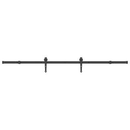 Sliding Door Hardware Kit 213.5 cm Steel Black