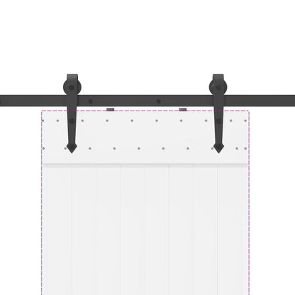 Sliding Door Hardware Kit 213.5 cm Steel Black
