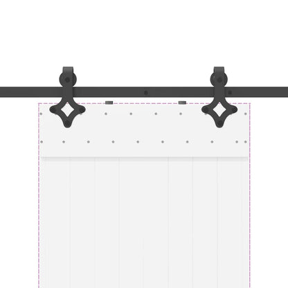 Sliding Door Hardware Kit 152.5 cm Steel Black