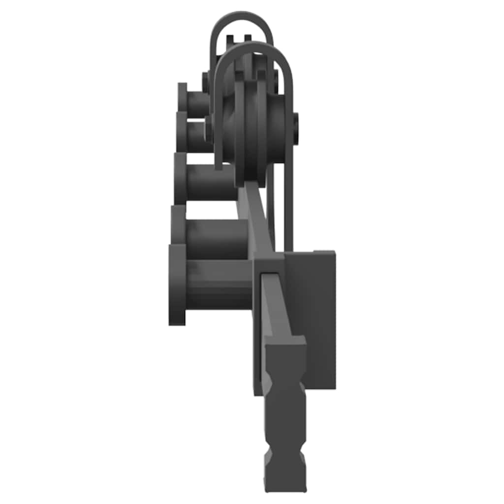 Sliding Door Hardware Kit 213.5 cm Steel Black