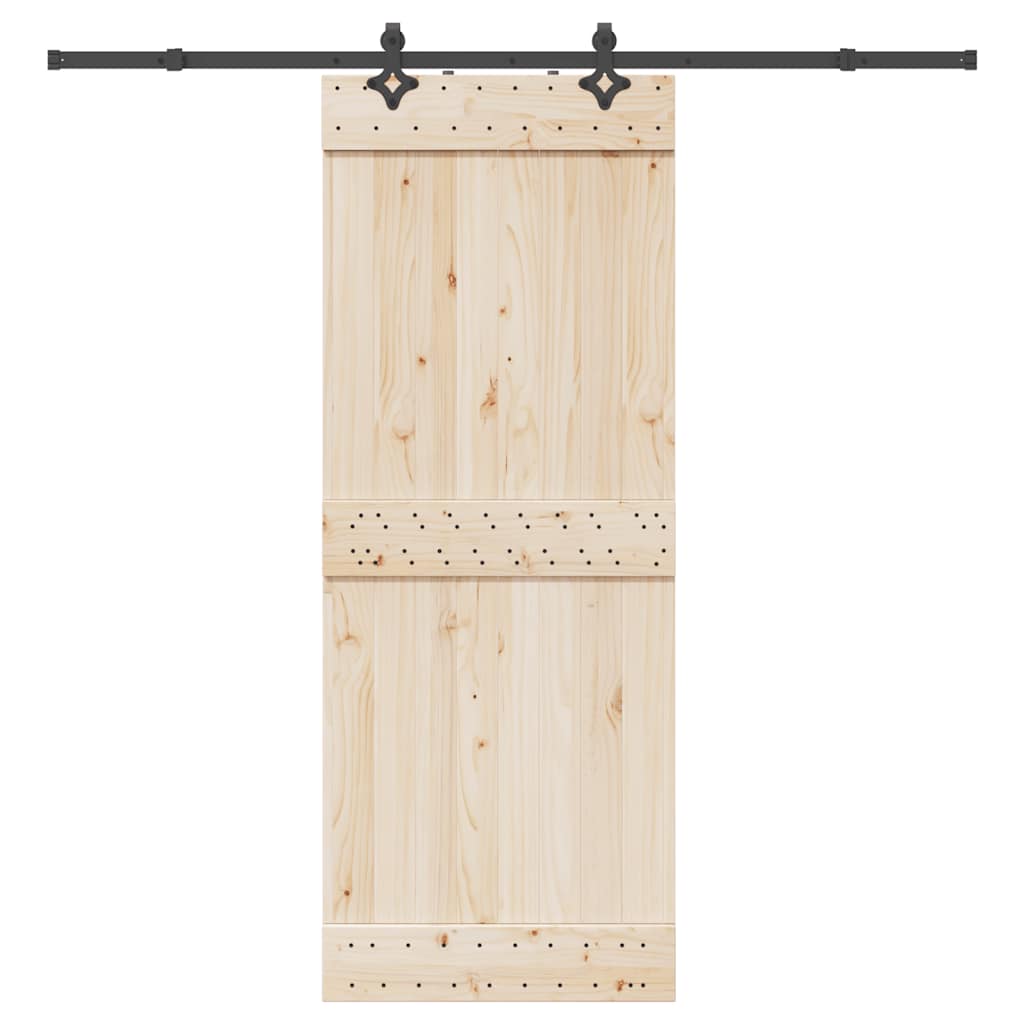 Sliding Door Hardware Kit 213.5 cm Steel Black
