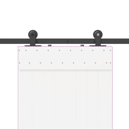 Sliding Door Hardware Kit 152.5 cm Steel Black