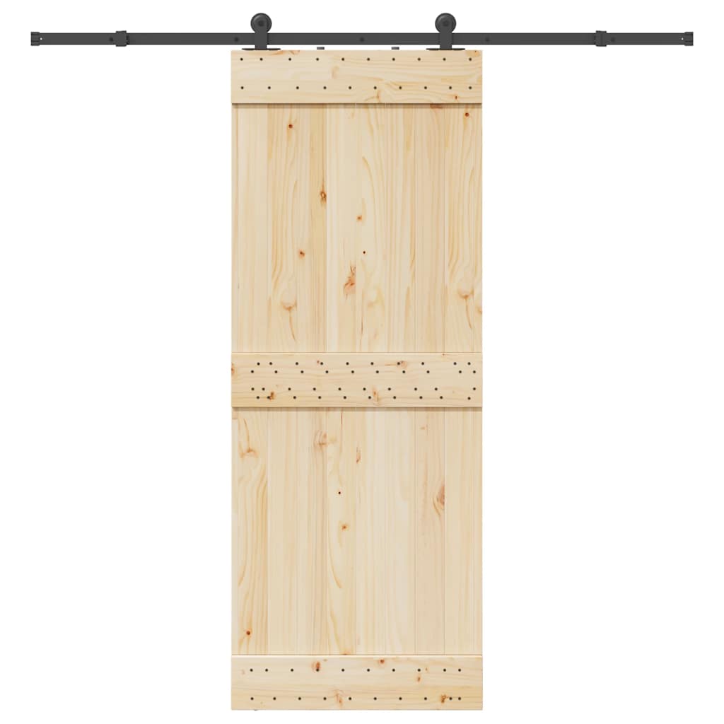 Sliding Door Hardware Kit 213.5 cm Steel Black