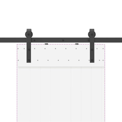 Sliding Door Hardware Kit 152.5 cm Steel Black