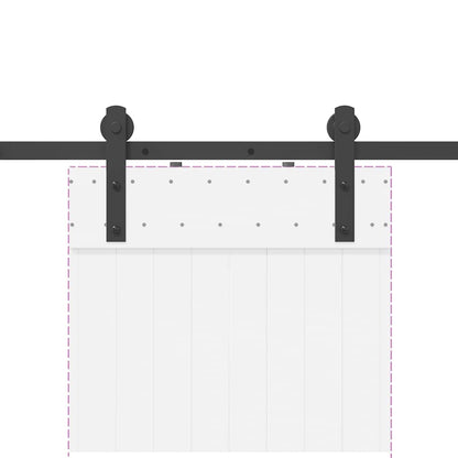 Sliding Door Hardware Kit 183 cm Steel Black