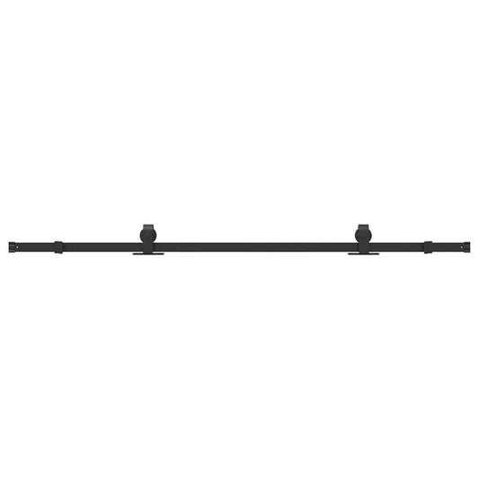 Sliding Door Hardware Kit 200 cm Steel Black
