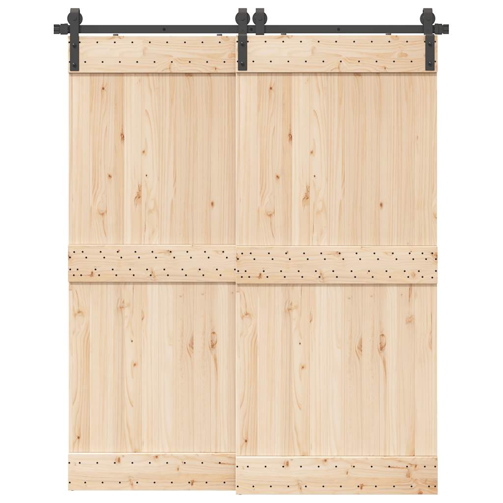Sliding Door Hardware Kit 183 cm Steel Black