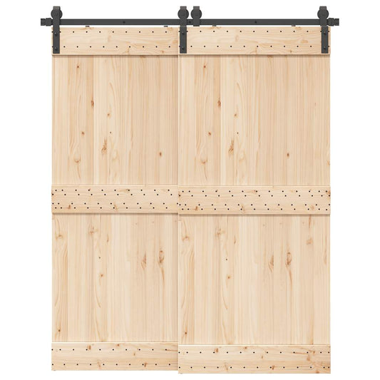 Sliding Door Hardware Kit 183 cm Steel Black