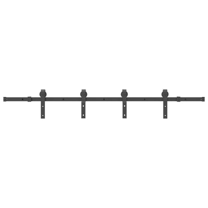 Sliding Door Hardware Kit 200 cm Steel Black