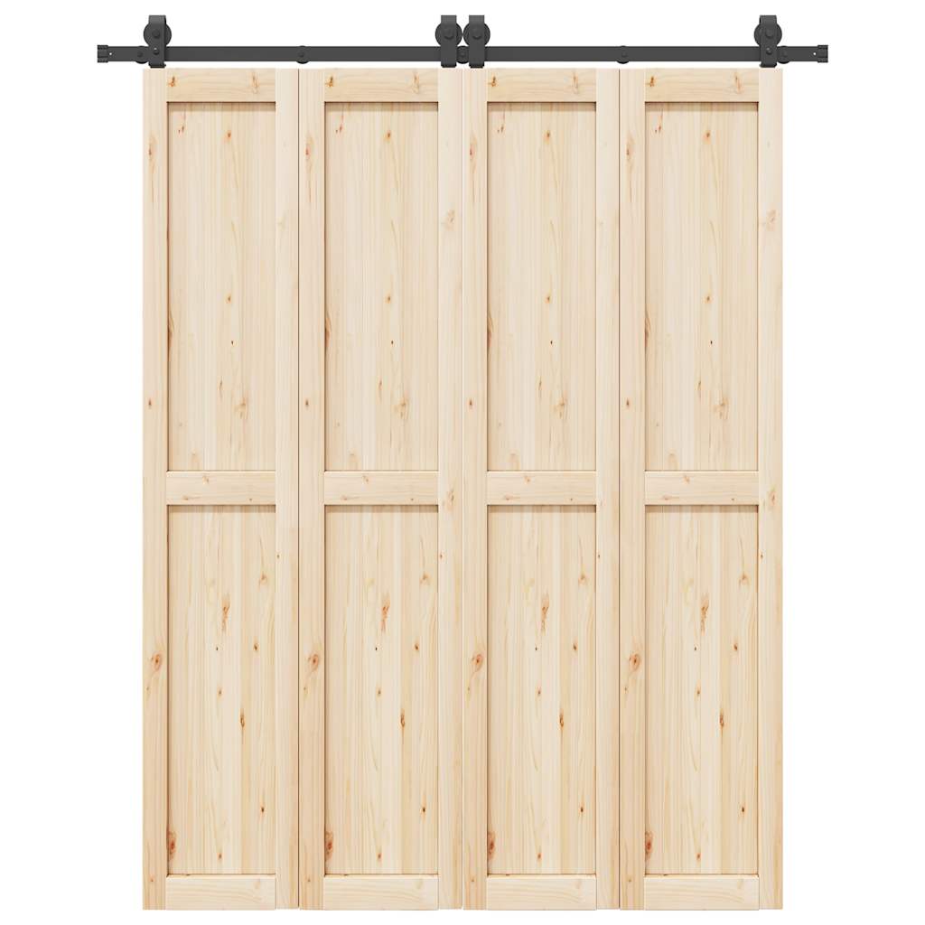 Sliding Door Hardware Kit 183 cm Steel Black