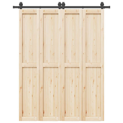 Sliding Door Hardware Kit 183 cm Steel Black
