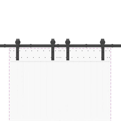 Sliding Door Hardware Kit 183 cm Steel Black