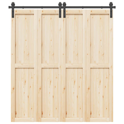 Sliding Door Hardware Kit 200 cm Steel Black
