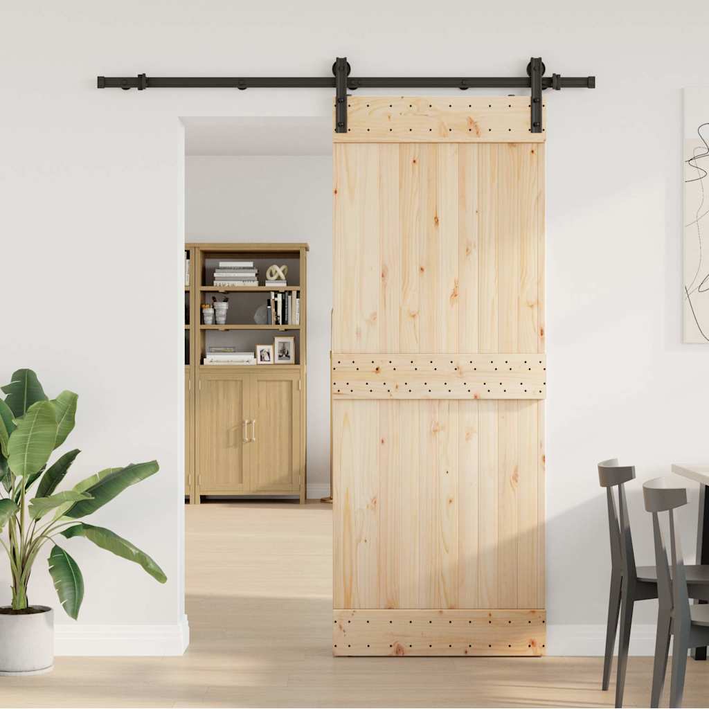 Sliding Door Hardware Kit 183 cm Steel Black