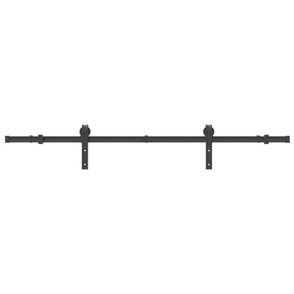 Sliding Door Hardware Kit 183 cm Steel Black