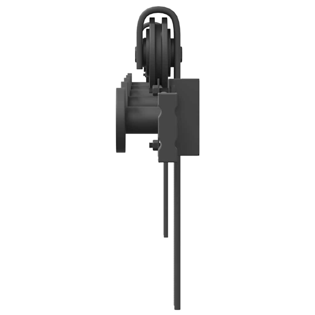 Sliding Door Hardware Kit 183 cm Steel Black
