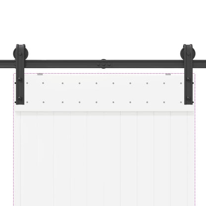 Sliding Door Hardware Kit 183 cm Steel Black