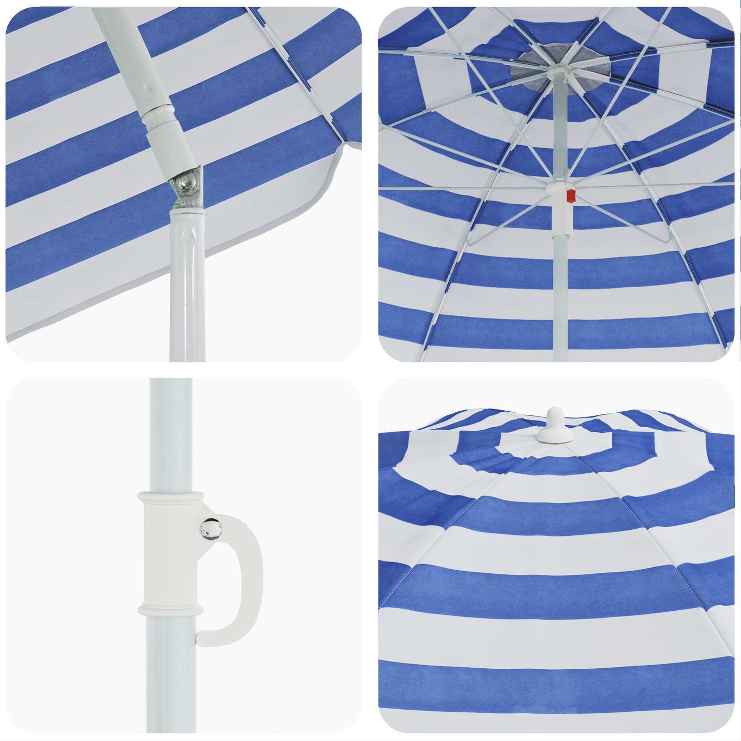 Garden Parasol 170T Polyester Blue and White