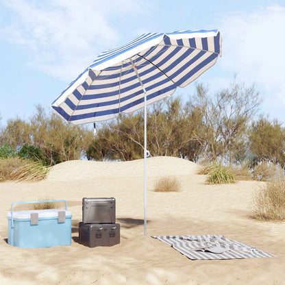 Garden Parasol 240 cm 170T Polyester Blue and White