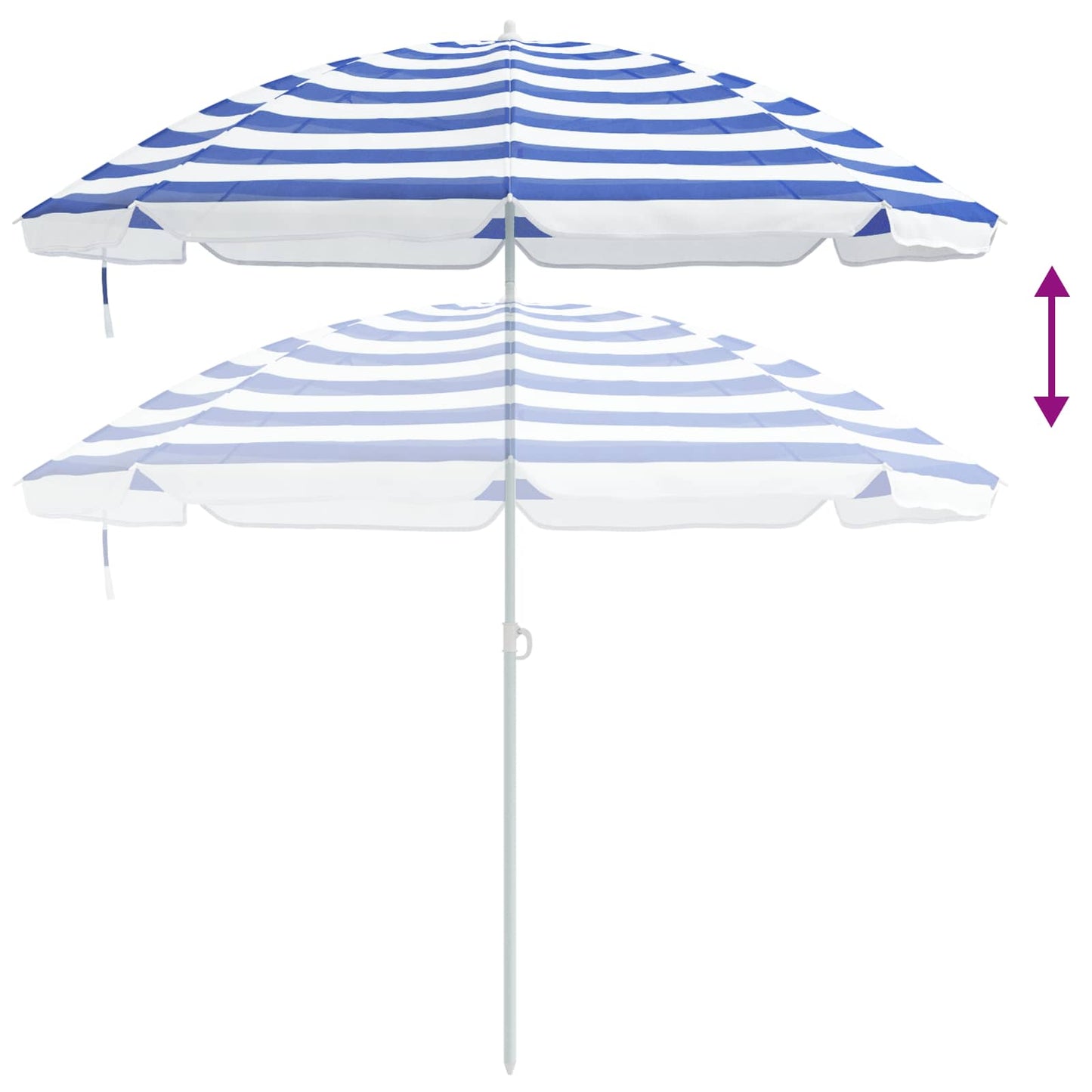 Garden Parasol 240 cm 170T Polyester Blue and White