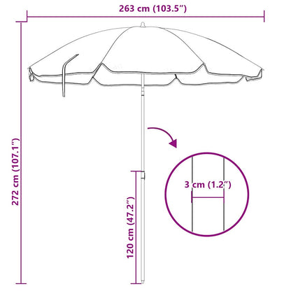 Garden Parasol 263 x 263 x 272 cm 170T Polyester Camouflage