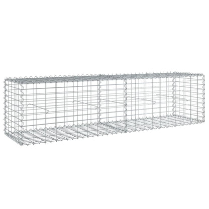 Gabion Basket with Cover 200x50x50 cm Galvanised Iron