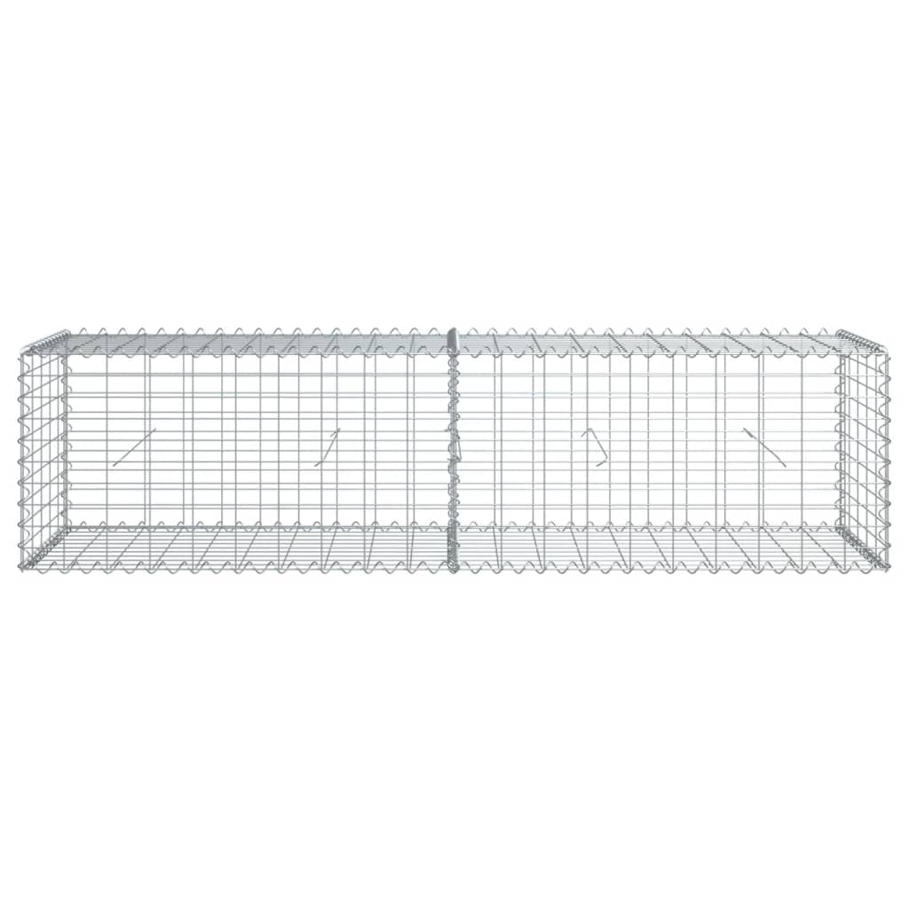 Gabion Basket with Cover 200x50x50 cm Galvanised Iron