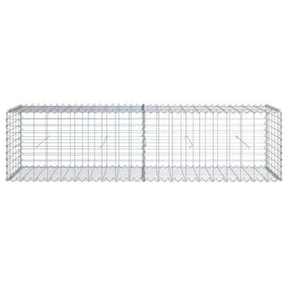 Gabion Basket with Cover 200x50x50 cm Galvanised Iron