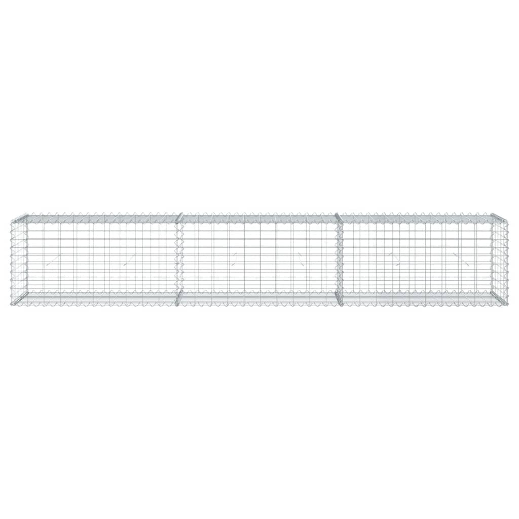 Gabion Basket with Cover 300x50x50 cm Galvanised Iron