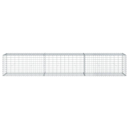 Gabion Basket with Cover 300x50x50 cm Galvanised Iron