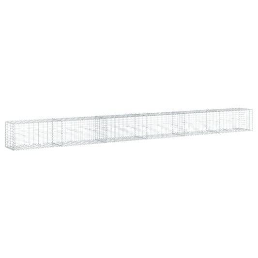 Gabion Basket with Cover 600x50x50 cm Galvanised Iron