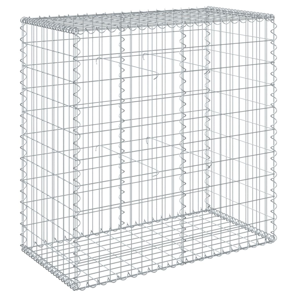 Gabion Basket with Cover 100x50x100 cm Galvanised Iron