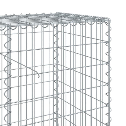 Gabion Basket with Cover 100x50x100 cm Galvanised Iron