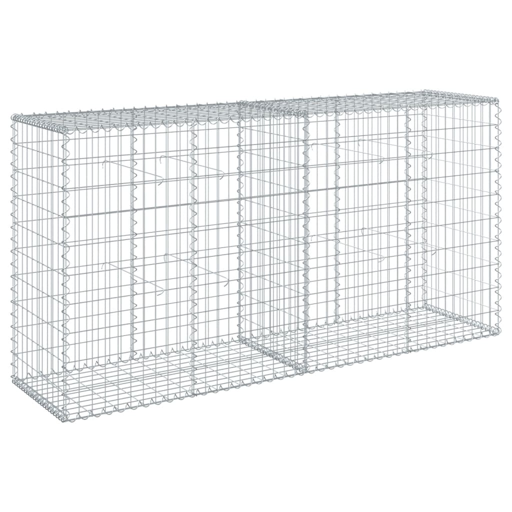 Gabion Basket with Cover 200x50x100 cm Galvanised Iron