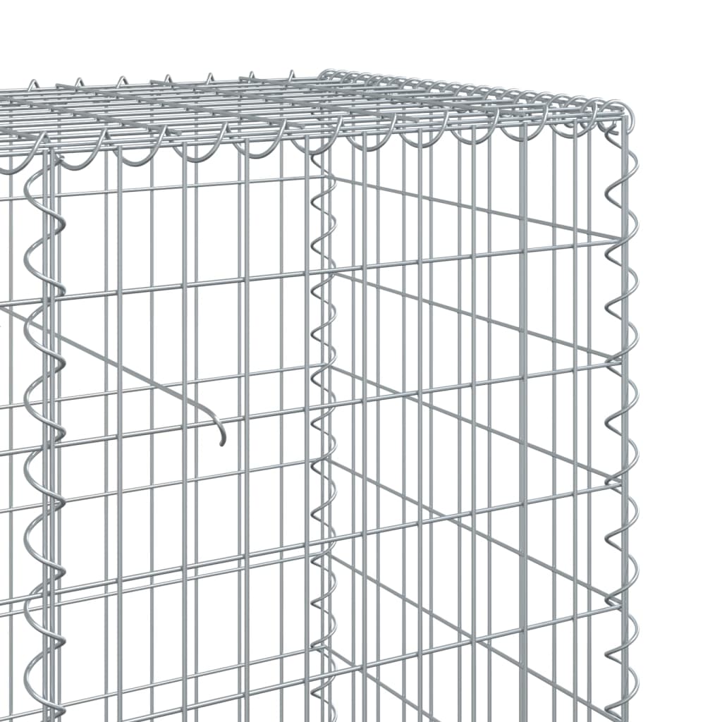 Gabion Basket with Cover 200x50x100 cm Galvanised Iron