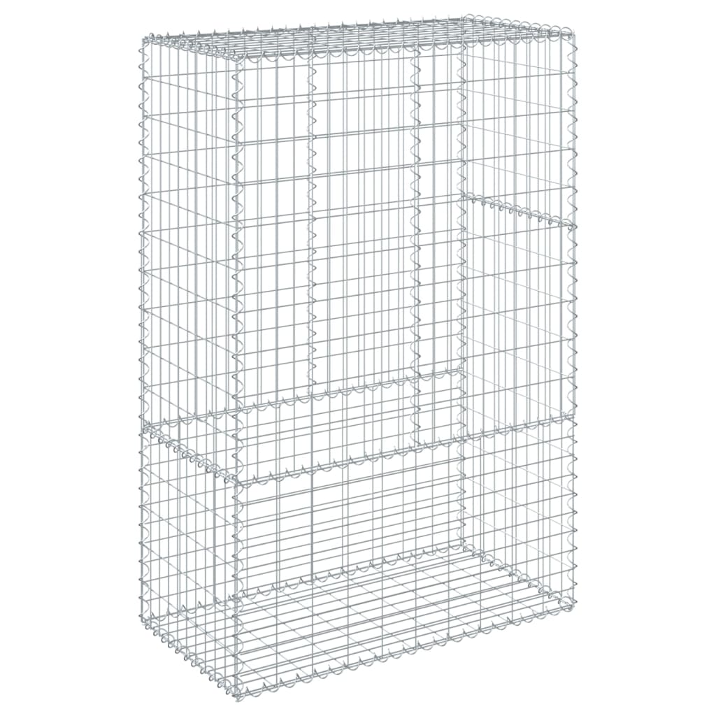 Gabion Basket with Cover 100x50x150 cm Galvanised Iron