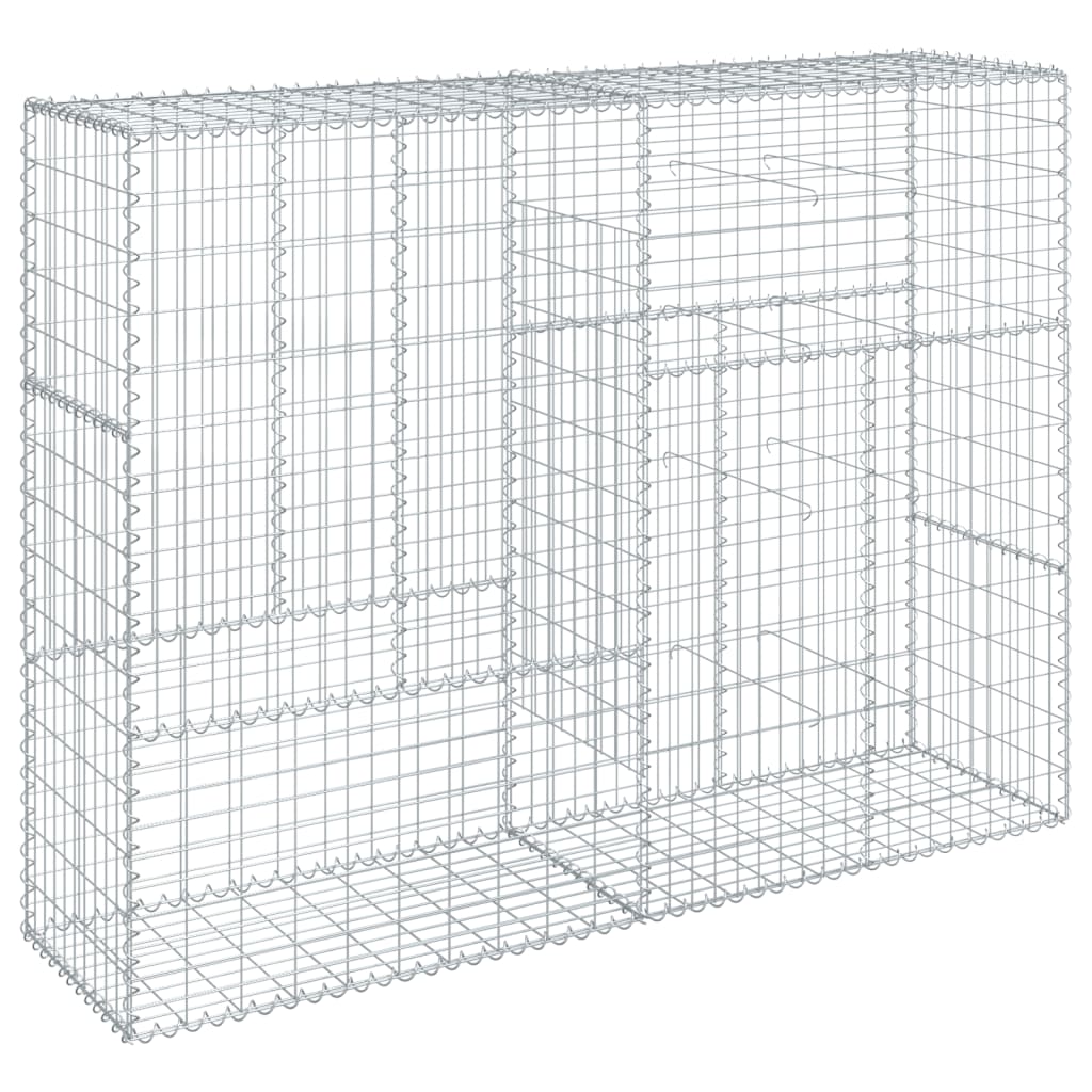 Gabion Basket with Cover 200x50x150 cm Galvanised Iron