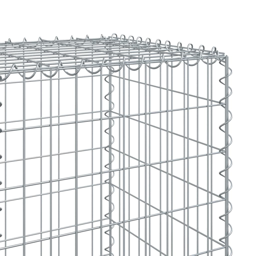 Gabion Basket with Cover 200x50x150 cm Galvanised Iron