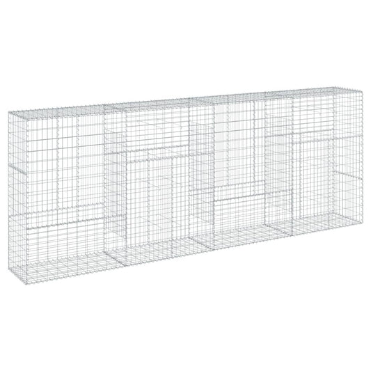 Gabion Basket with Cover 400x50x150 cm Galvanised Iron