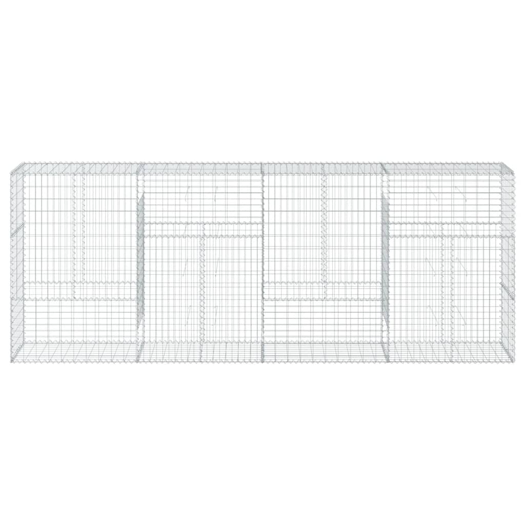 Gabion Basket with Cover 400x50x150 cm Galvanised Iron